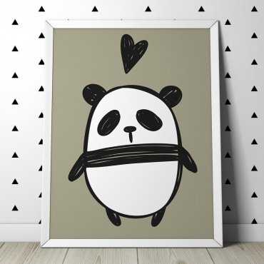 LOVE PANDA - Plakat dla dzieci