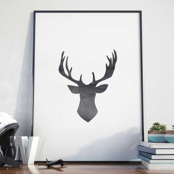 DEER HEAD - Plakat w ramie DEER HEAD - Plakat w ramie