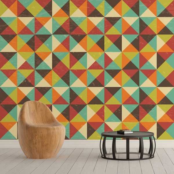 RETRO TRIANGLE - Tapeta ścienna RETRO TRIANGLE - Tapeta ścienna