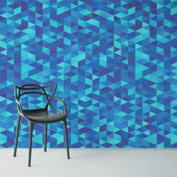 BLUE TRIANGLE - Tapeta ścienna BLUE TRIANGLE - Tapeta ścienna