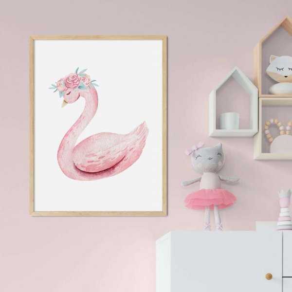 plakat pink swan