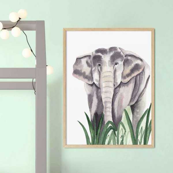 plakat safari elephant