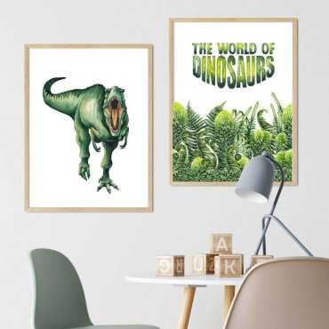 zestaw plakatów the world of dinosaurs