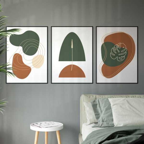 zestaw plakatów abstract trio