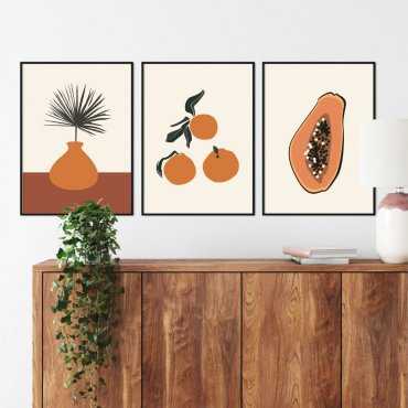 zestaw plakatów fruity design