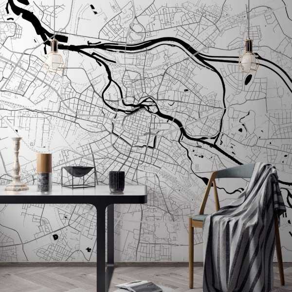 Tapeta na ścianę - MAPA WROCŁAW - Rodzaj : próbka tapety 50x50cm